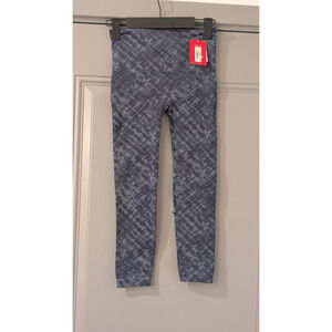 Women's SPANX Blue and White Tie-Dye Cropped Leggings S